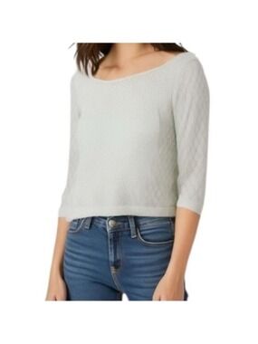 Loft Light Weight Patterned 3/4 Sleeve Sweater Size M